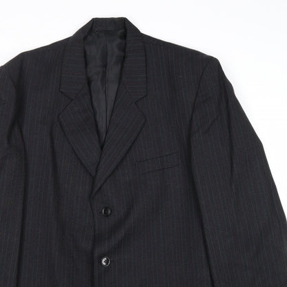 Ben Worsley Mens Black Striped Wool Jacket Suit Jacket Size 38 Regular