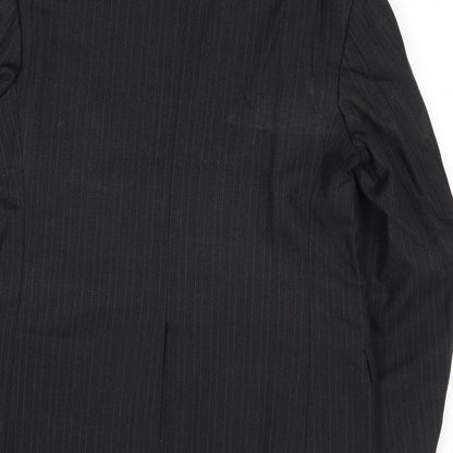 Ben Worsley Mens Black Striped Wool Jacket Suit Jacket Size 38 Regular