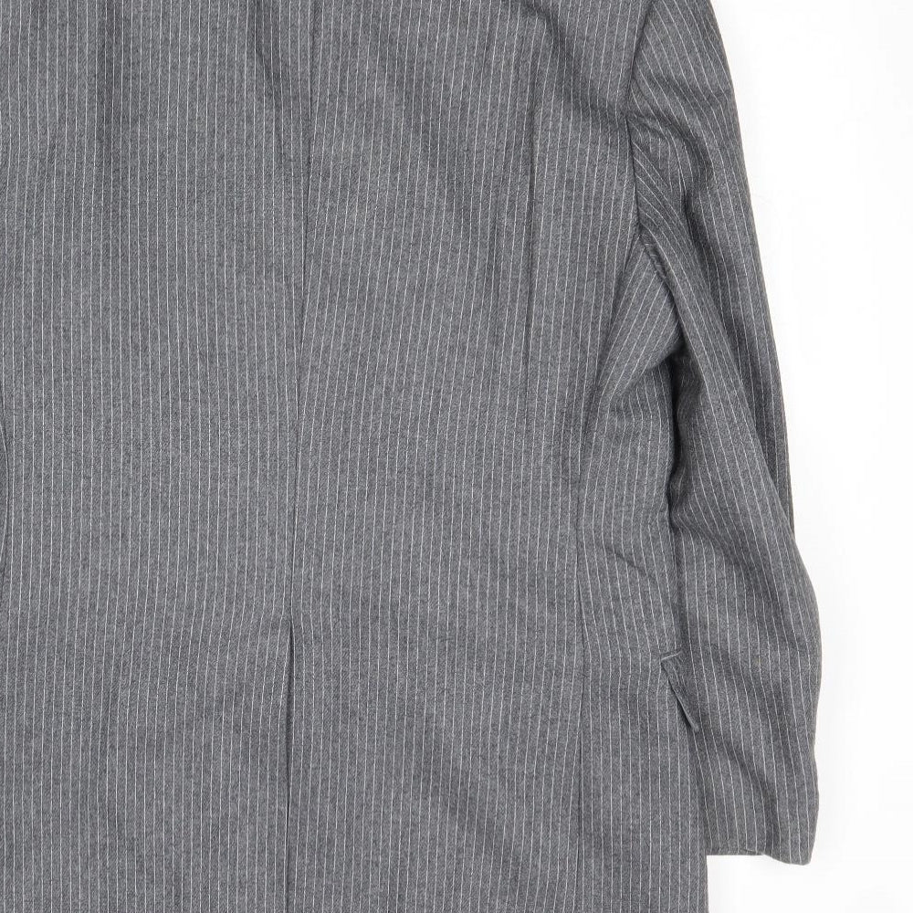 Yorkers Mens Grey Striped Wool Jacket Suit Jacket Size 36 Regular