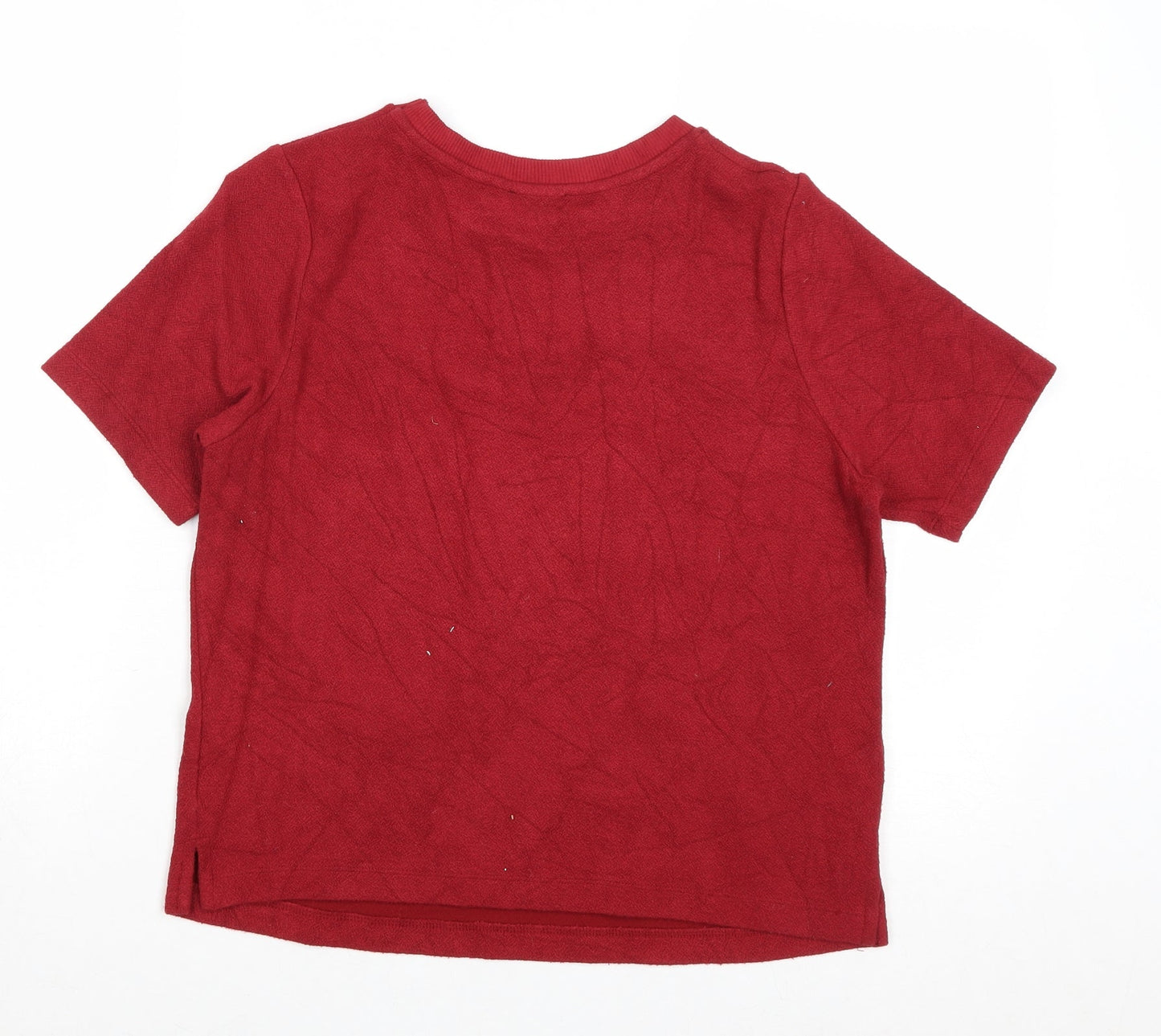 Womens UK Size 8 Topshop Red Basic T-Shirt