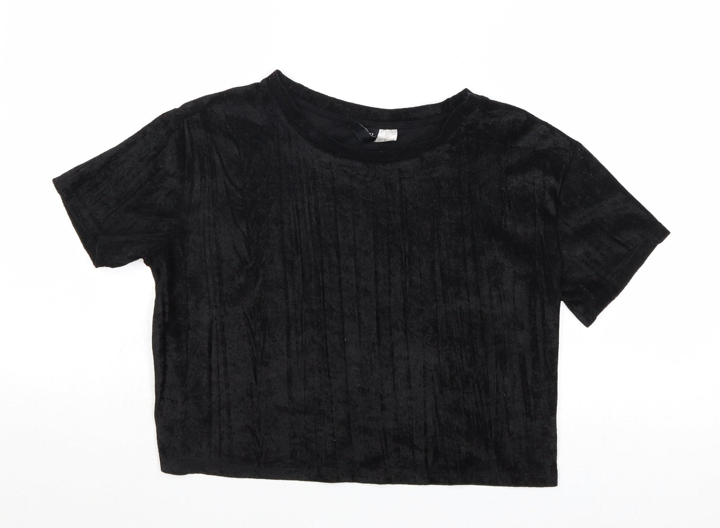 Womens UK Size XS Divided by H&M Black Basic T-Shirt