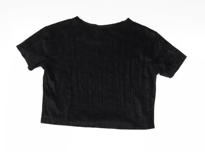 Womens UK Size XS Divided by H&M Black Basic T-Shirt