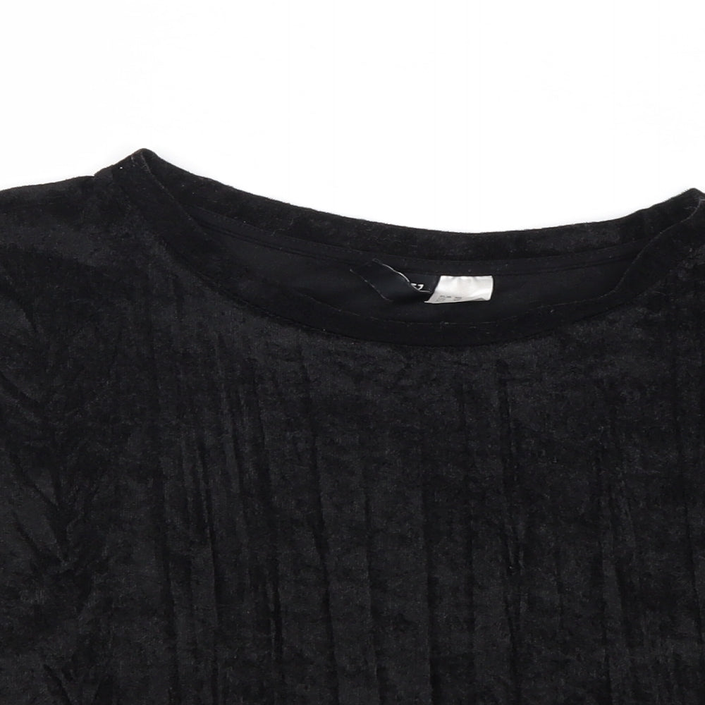 Womens UK Size XS Divided by H&M Black Basic T-Shirt