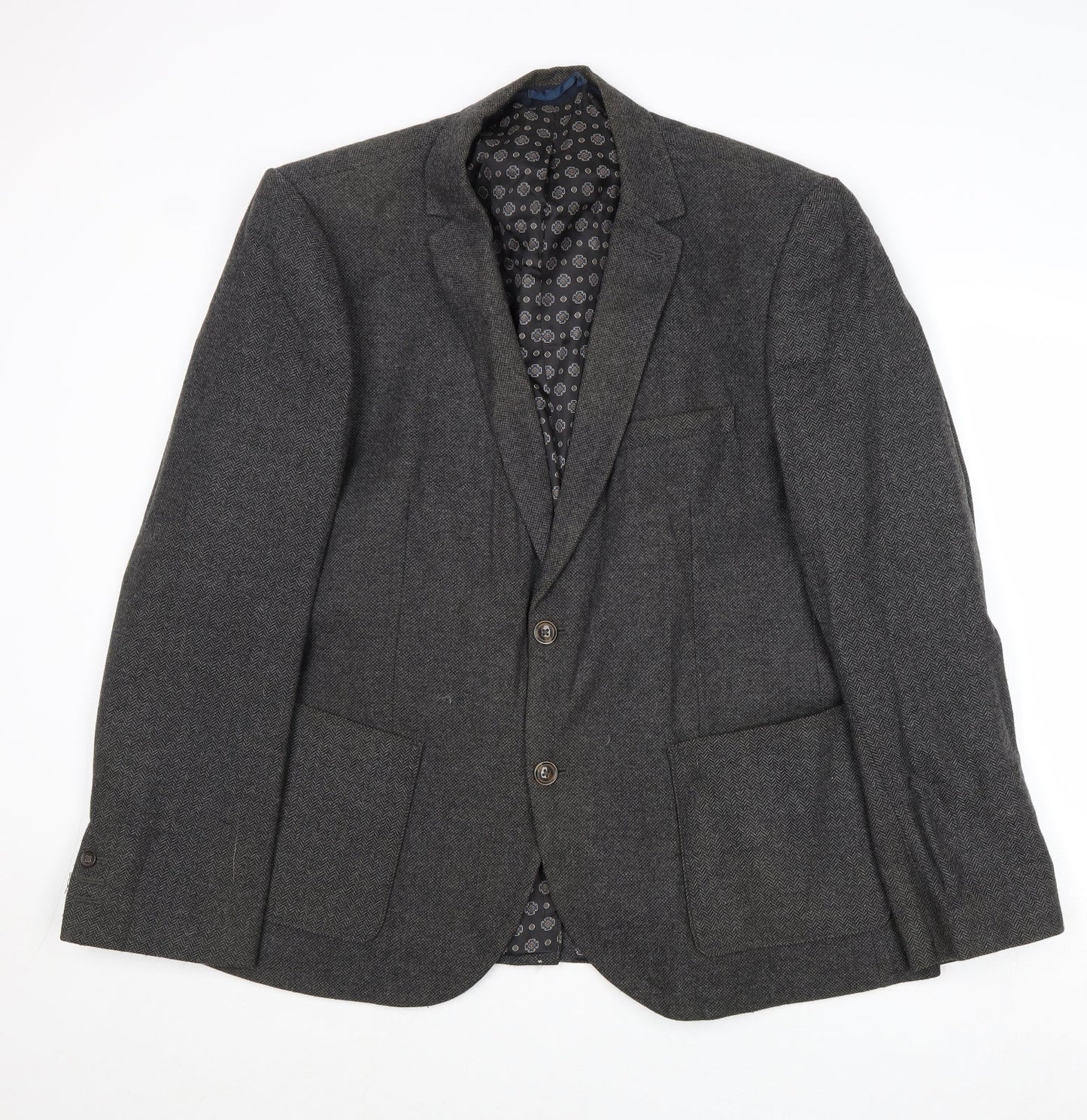 Mens UK Size 48 Burton Regular Grey Suit Jacket