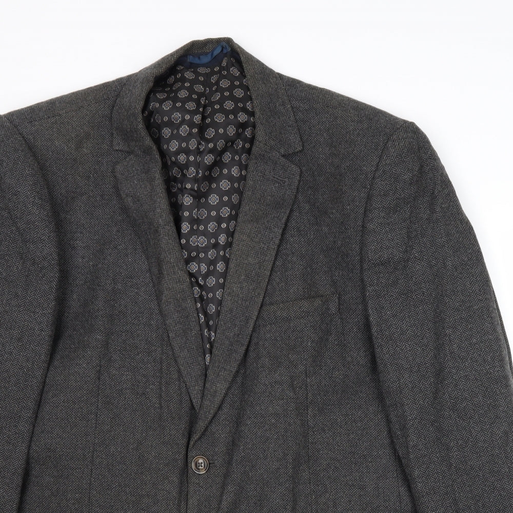 Mens UK Size 48 Burton Regular Grey Suit Jacket