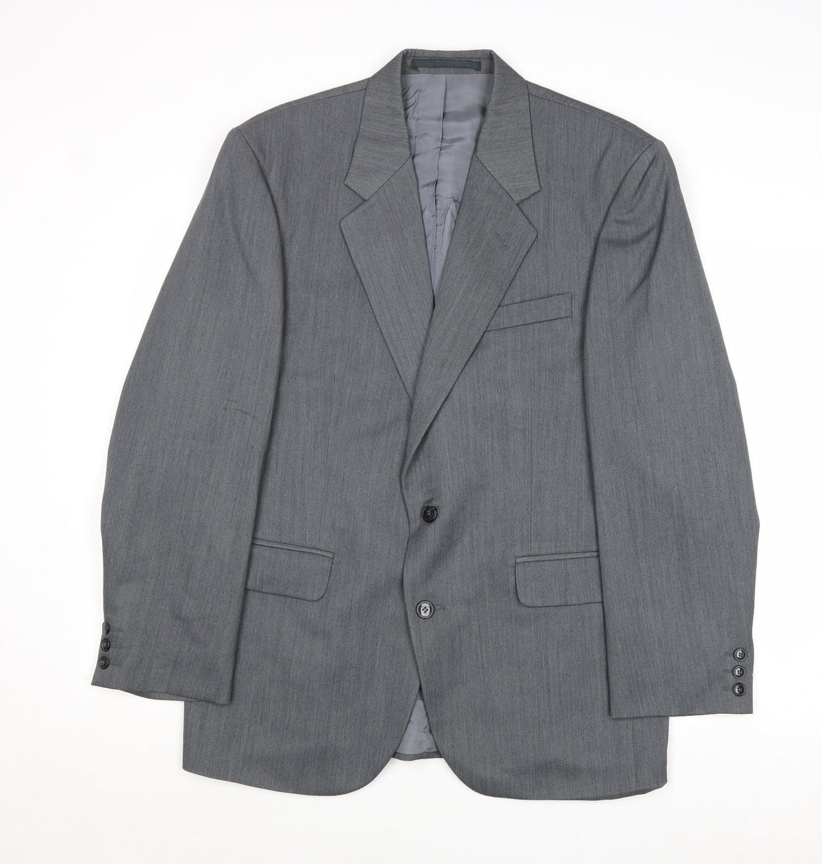 Fine Tailoring Mens Grey Polyester Jacket Suit Jacket Size 42 Regular