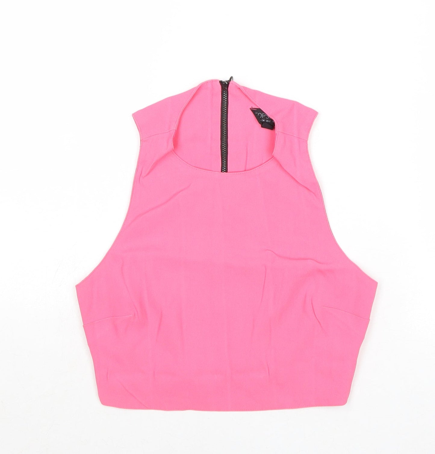 Womens UK Size 6 Topshop Pink Cropped Tank