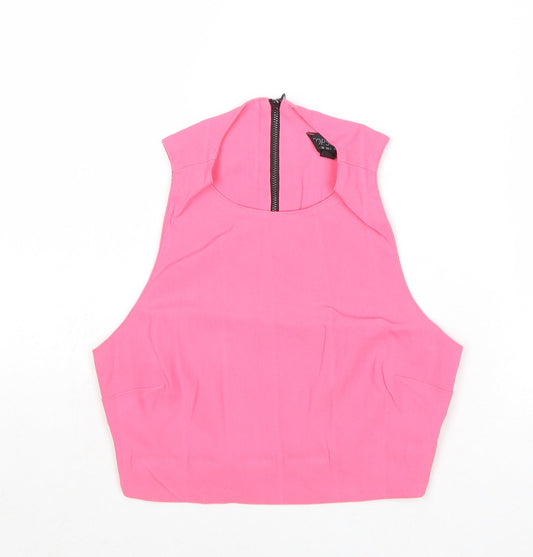 Womens UK Size 6 Topshop Pink Cropped Tank