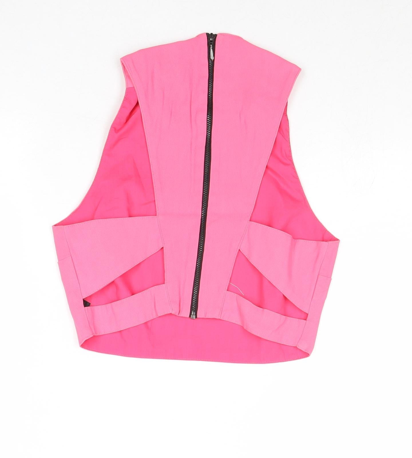 Womens UK Size 6 Topshop Pink Cropped Tank