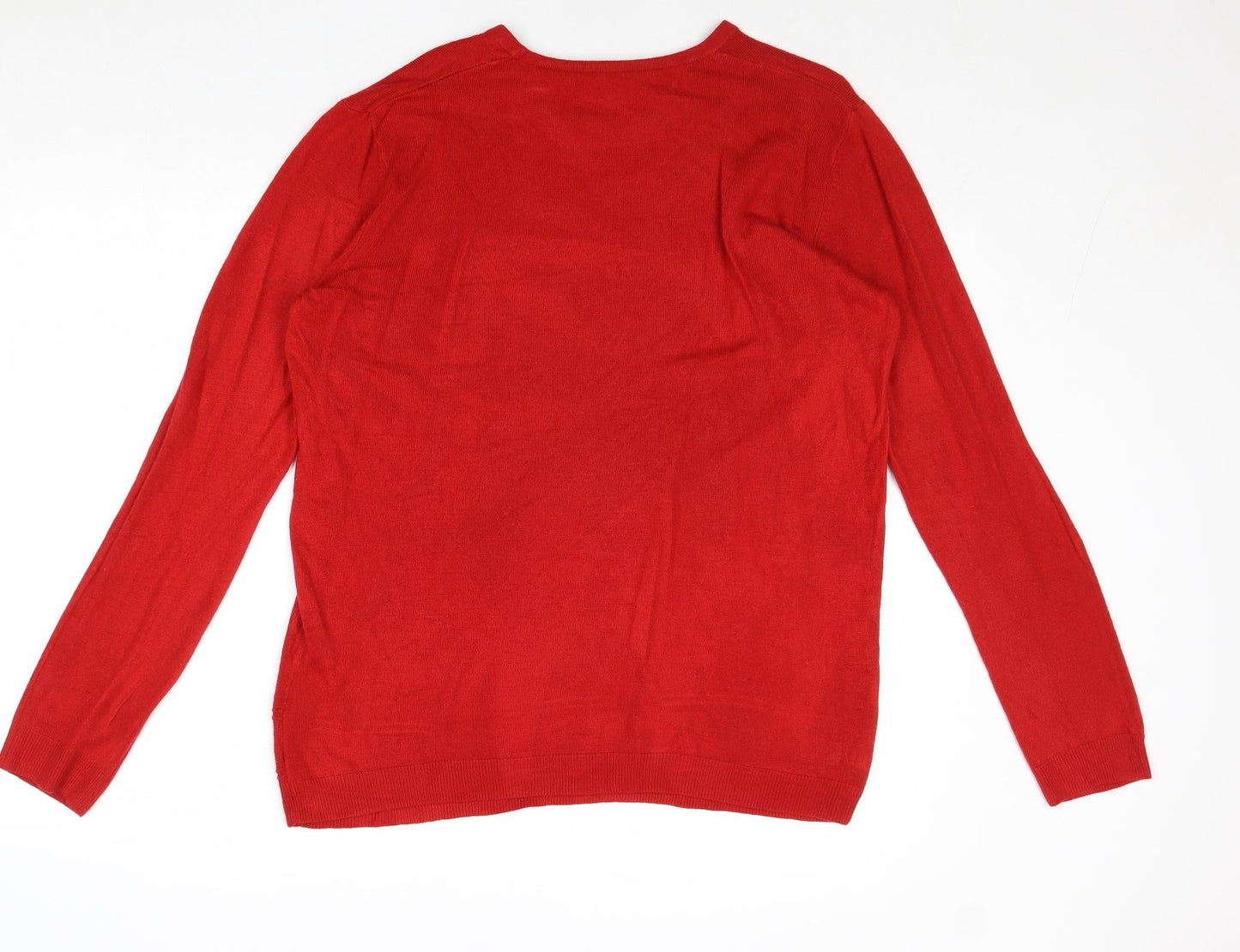 Womens UK Size XL Vida Vi Red Pullover Jumper