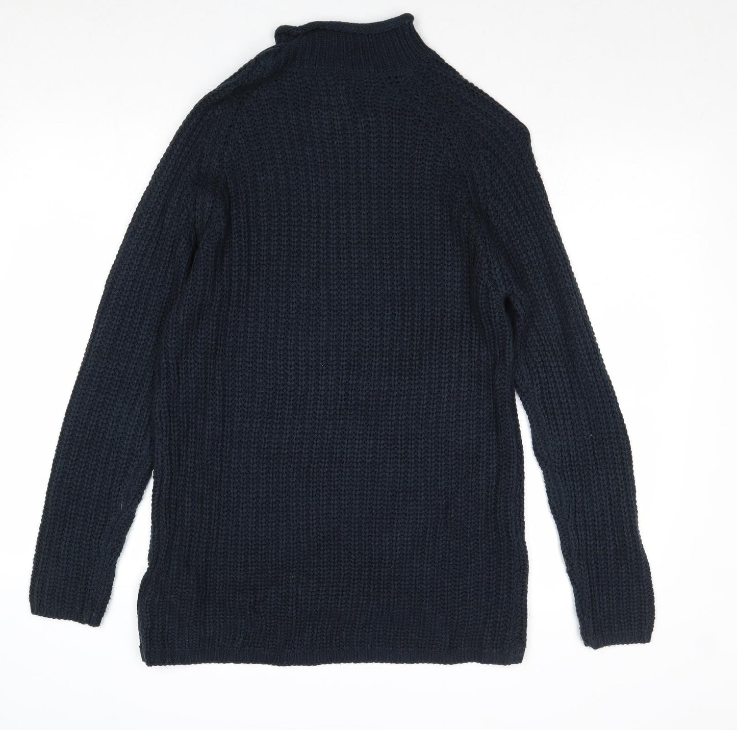 Only Womens Blue High Neck Acrylic Pullover Jumper Size S