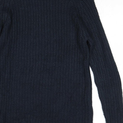 Only Womens Blue High Neck Acrylic Pullover Jumper Size S
