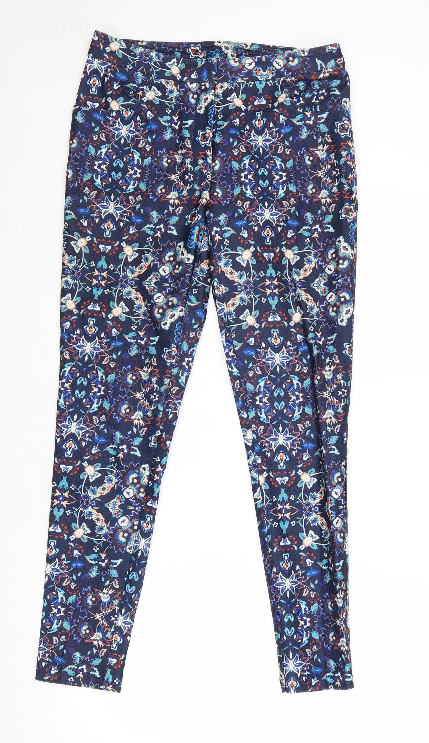 Womens UK Size 10 New Look Regular Fit Chino Blue Trousers