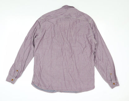 Mens UK Size L Marks and Spencer Purple  Button-Up Long Sleeve Casual Shirt