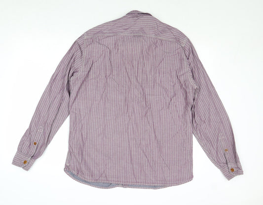 Mens UK Size L Marks and Spencer Purple  Button-Up Long Sleeve Casual Shirt