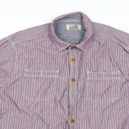 Mens UK Size L Marks and Spencer Purple  Button-Up Long Sleeve Casual Shirt
