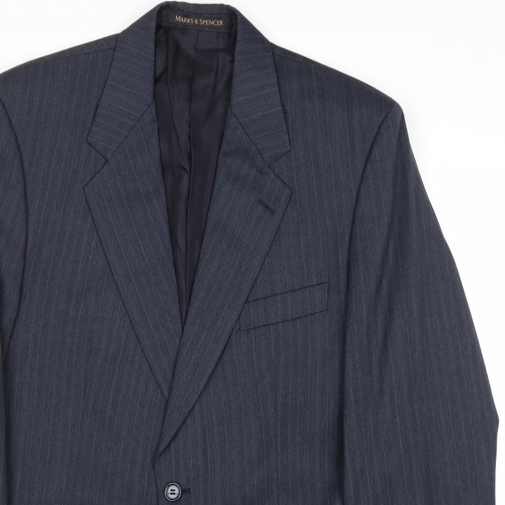 Mens UK Size 40 Marks and Spencer Regular Blue Suit Jacket