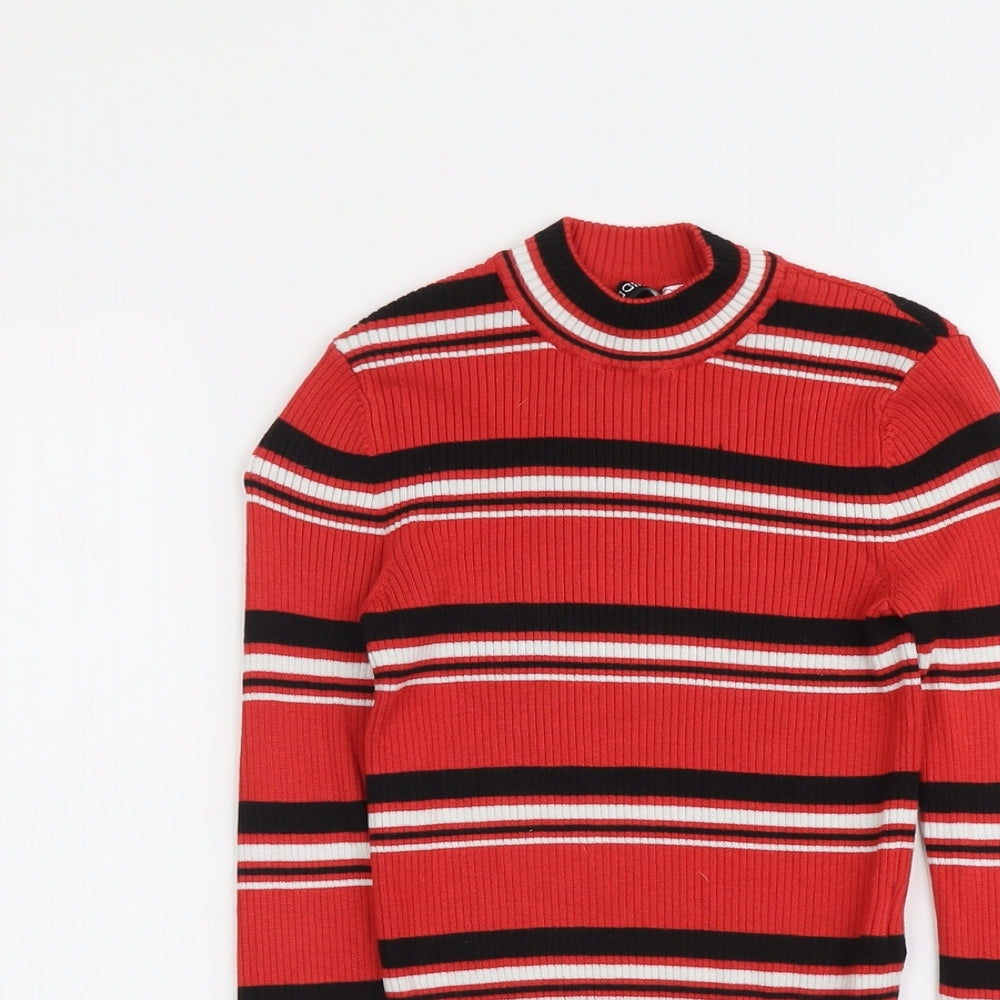 Womens UK Size XS H&M Red Pullover Jumper
