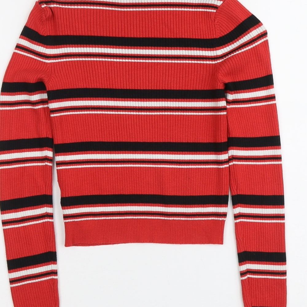 Womens UK Size XS H&M Red Pullover Jumper
