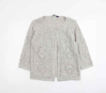 Womens UK Size S EWM Beige Cardigan Jumper