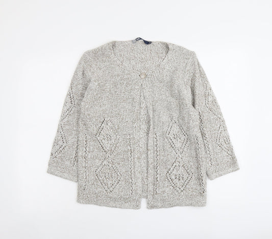 Womens UK Size S EWM Beige Cardigan Jumper
