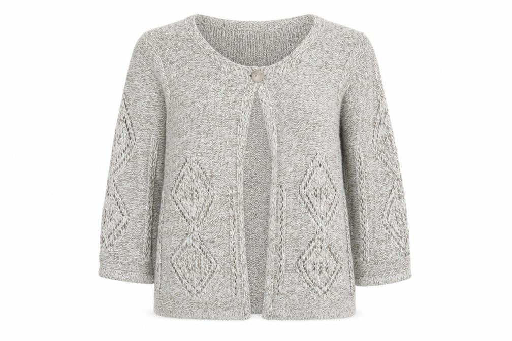 Womens UK Size S EWM Beige Cardigan Jumper