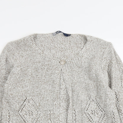 Womens UK Size S EWM Beige Cardigan Jumper