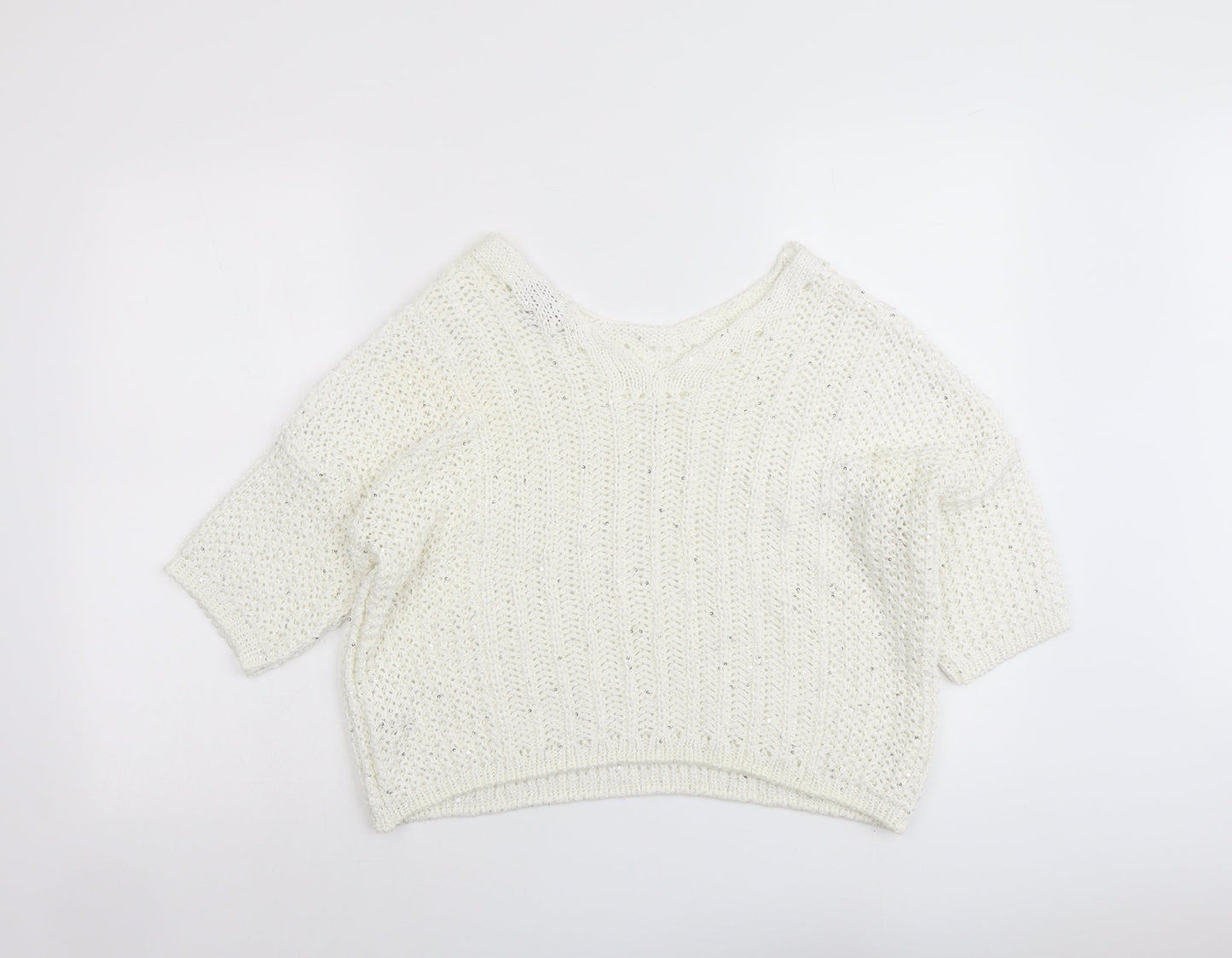 Womens UK Size M NEXT Ivory Pullover Jumper