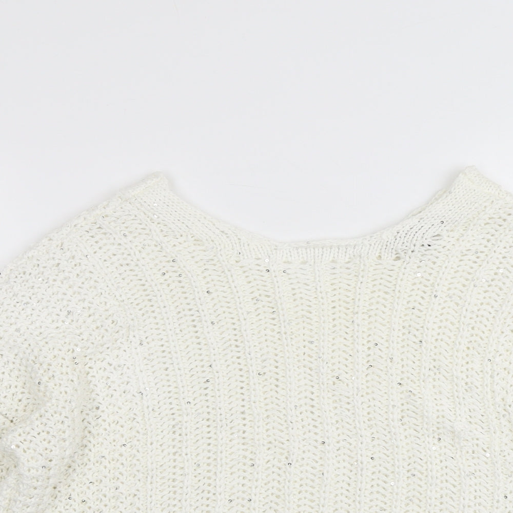 Womens UK Size M NEXT Ivory Pullover Jumper