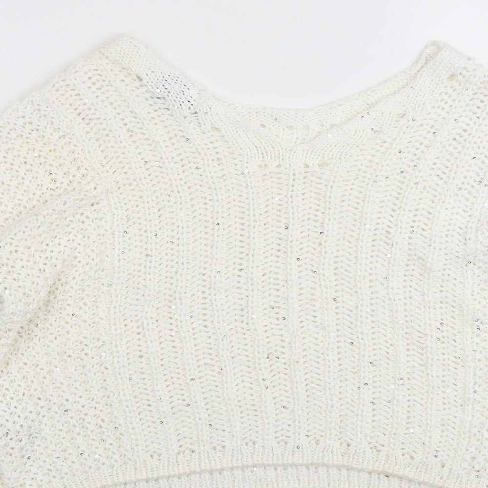 Womens UK Size M NEXT Ivory Pullover Jumper