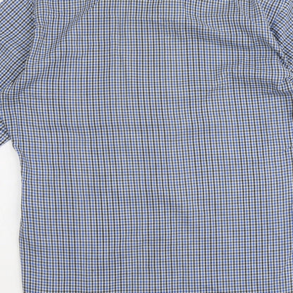 Mens UK Size 15.5 JB London Blue  Button-Up Short Sleeve Casual Shirt