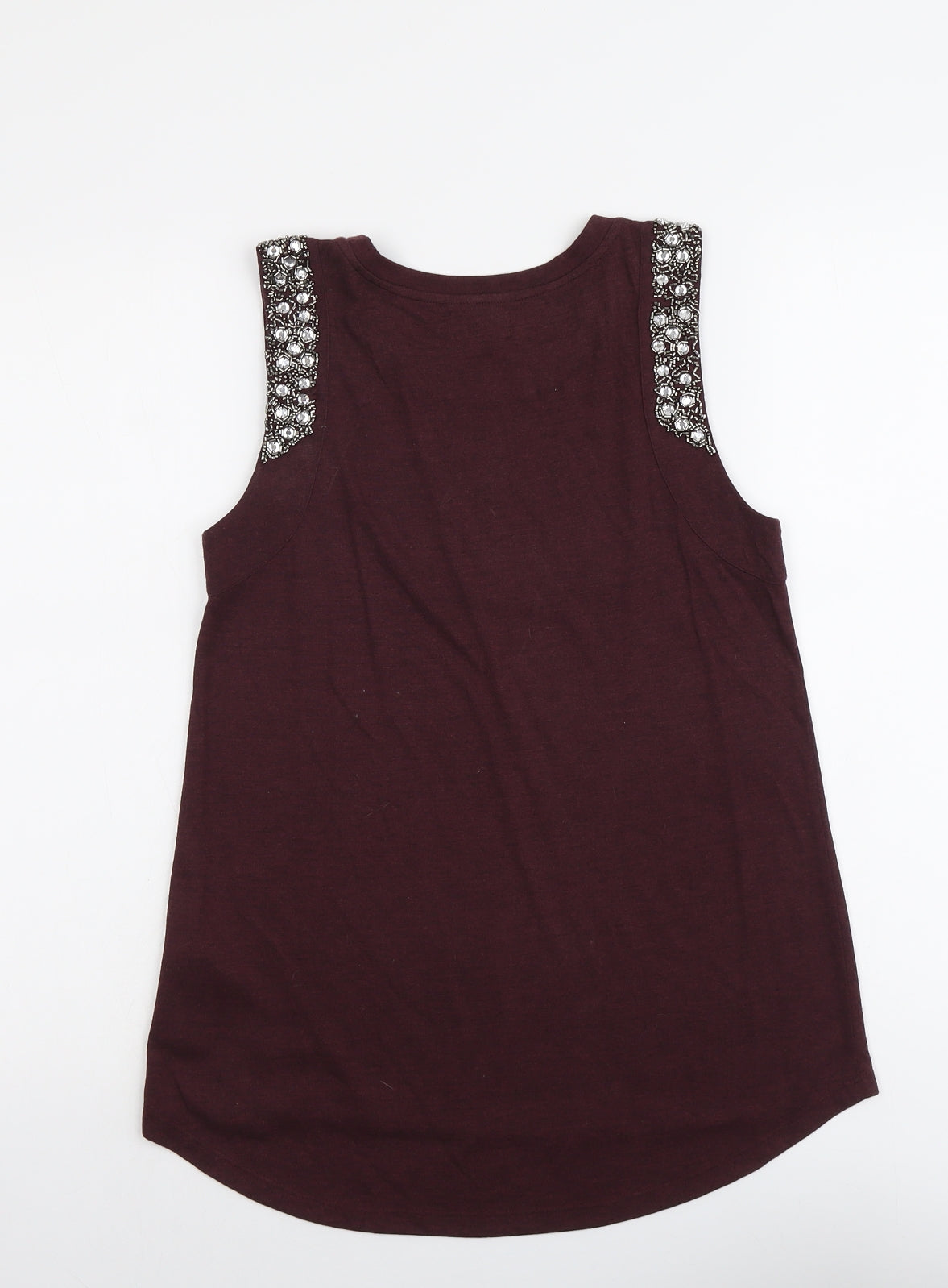 A&G Womens Red Polyester Basic Tank Size M Round Neck