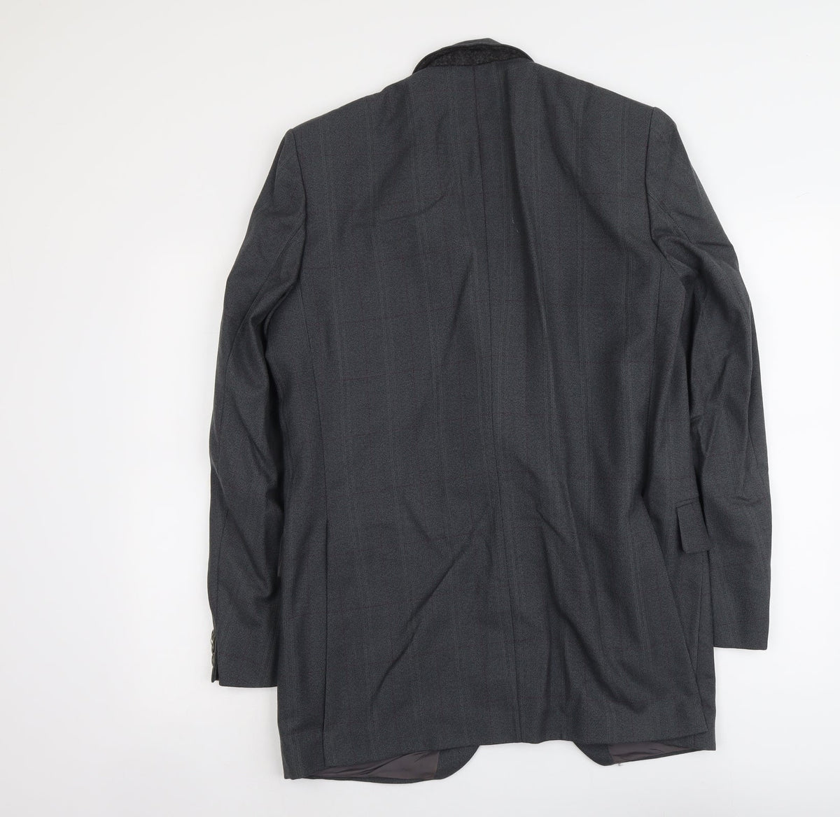 Dun&Co Mens Grey Check Wool Jacket Suit Jacket Size L Regular