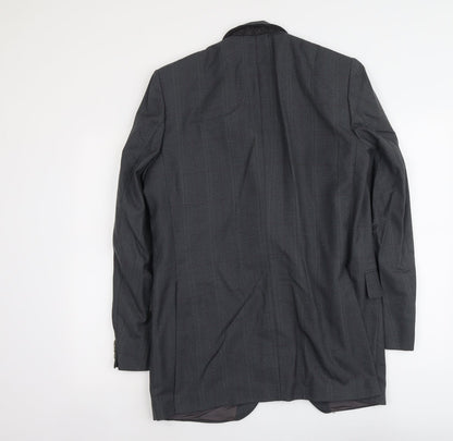 Dun&Co Mens Grey Check Wool Jacket Suit Jacket Size L Regular