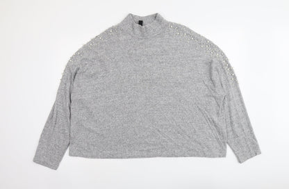 Womens UK Size 16 New Look Grey Pullover Jumper