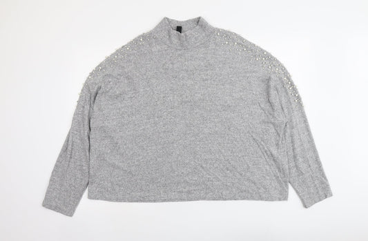 Womens UK Size 16 New Look Grey Pullover Jumper