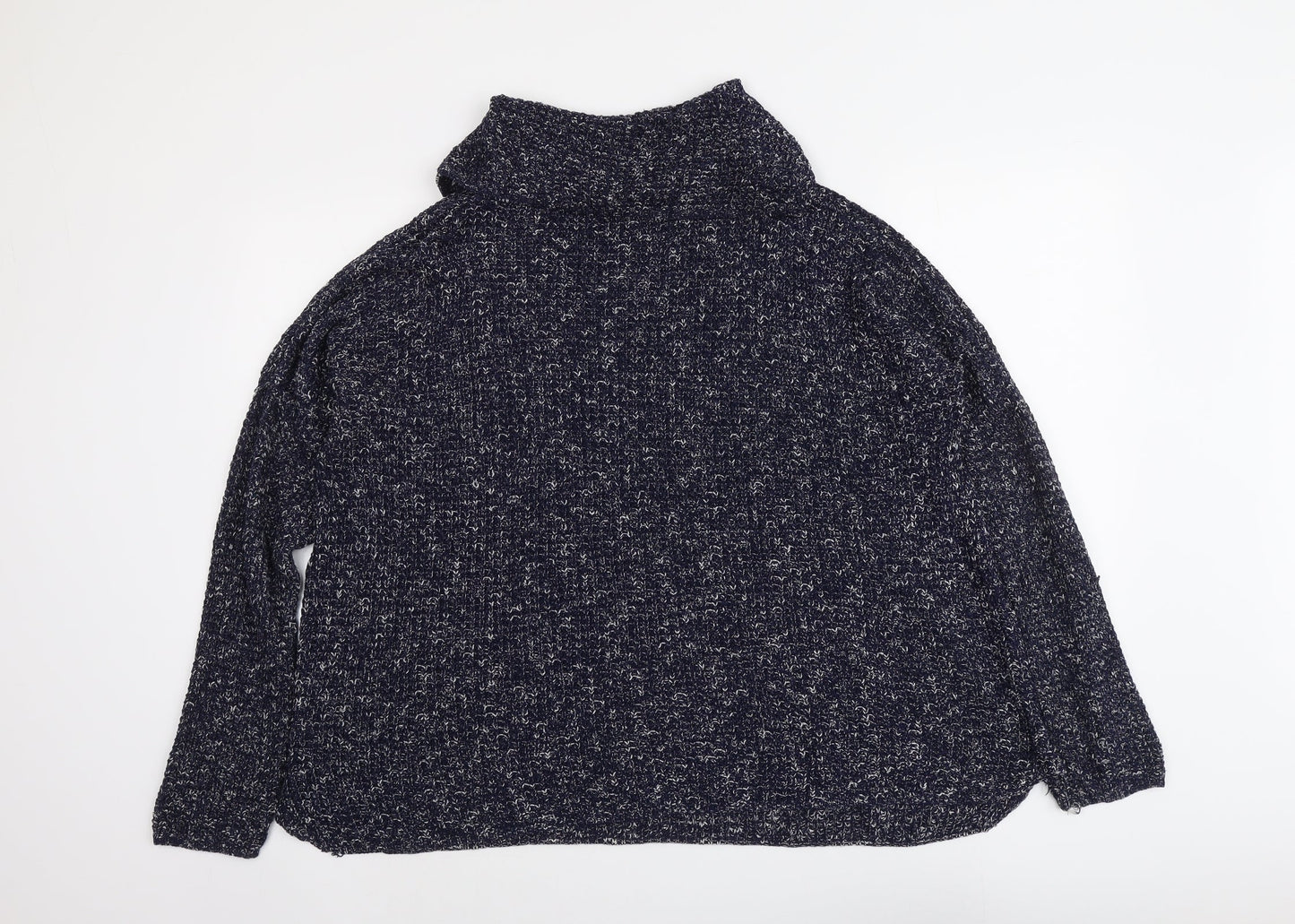 Boohoo Womens Blue Roll Neck Acrylic Pullover Jumper Size M