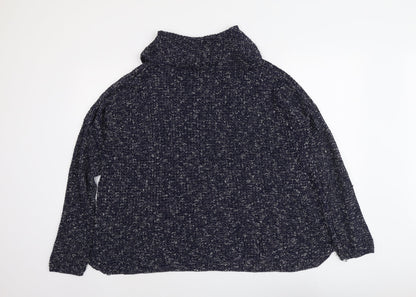 Boohoo Womens Blue Roll Neck Acrylic Pullover Jumper Size M