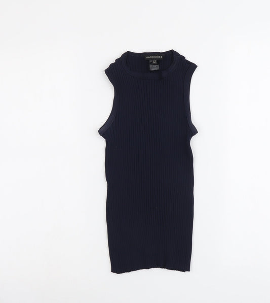 Womens UK Size 12 Warehouse Blue Basic Tank