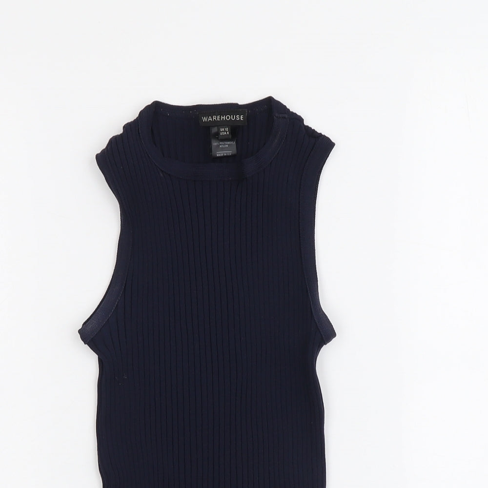 Womens UK Size 12 Warehouse Blue Basic Tank