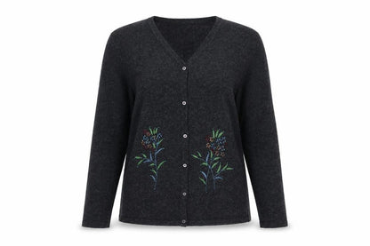 Autonomy Womens Grey V-Neck Acrylic Cardigan Jumper Size 12
