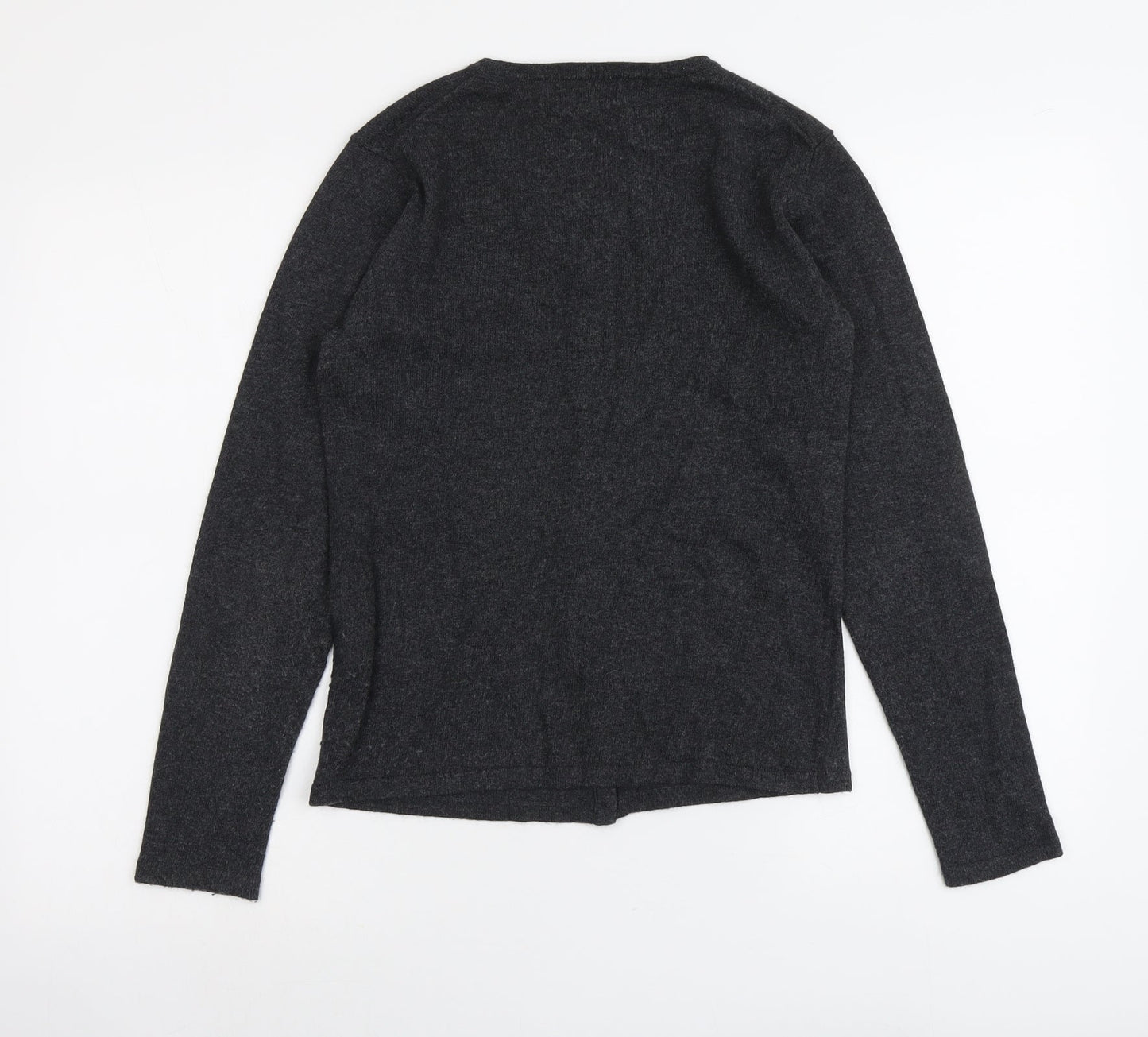 Autonomy Womens Grey V-Neck Acrylic Cardigan Jumper Size 12