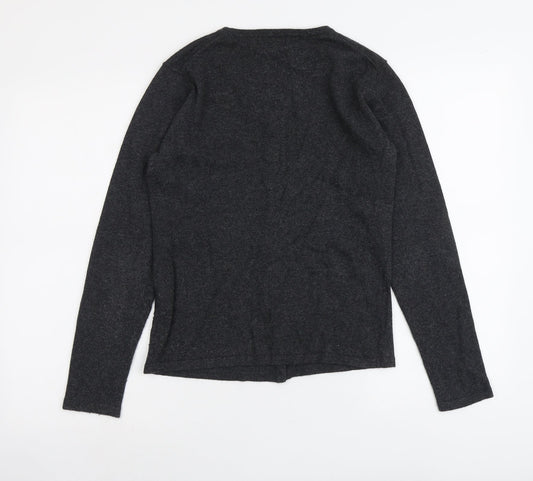 Autonomy Womens Grey V-Neck Acrylic Cardigan Jumper Size 12