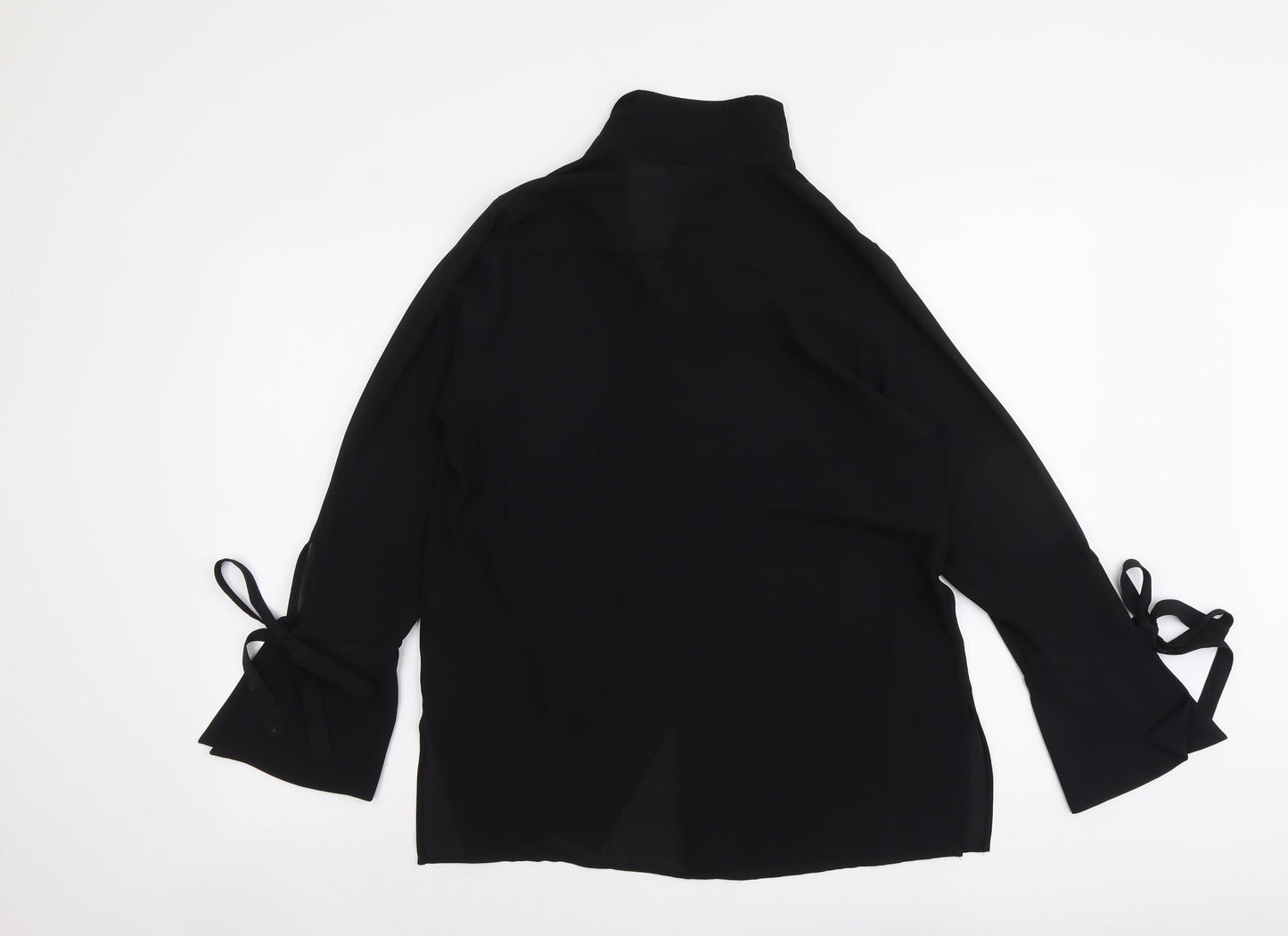 Womens UK Size 12 V By Very Black Basic Button-Up
