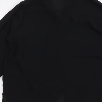 Womens UK Size 12 V By Very Black Basic Button-Up