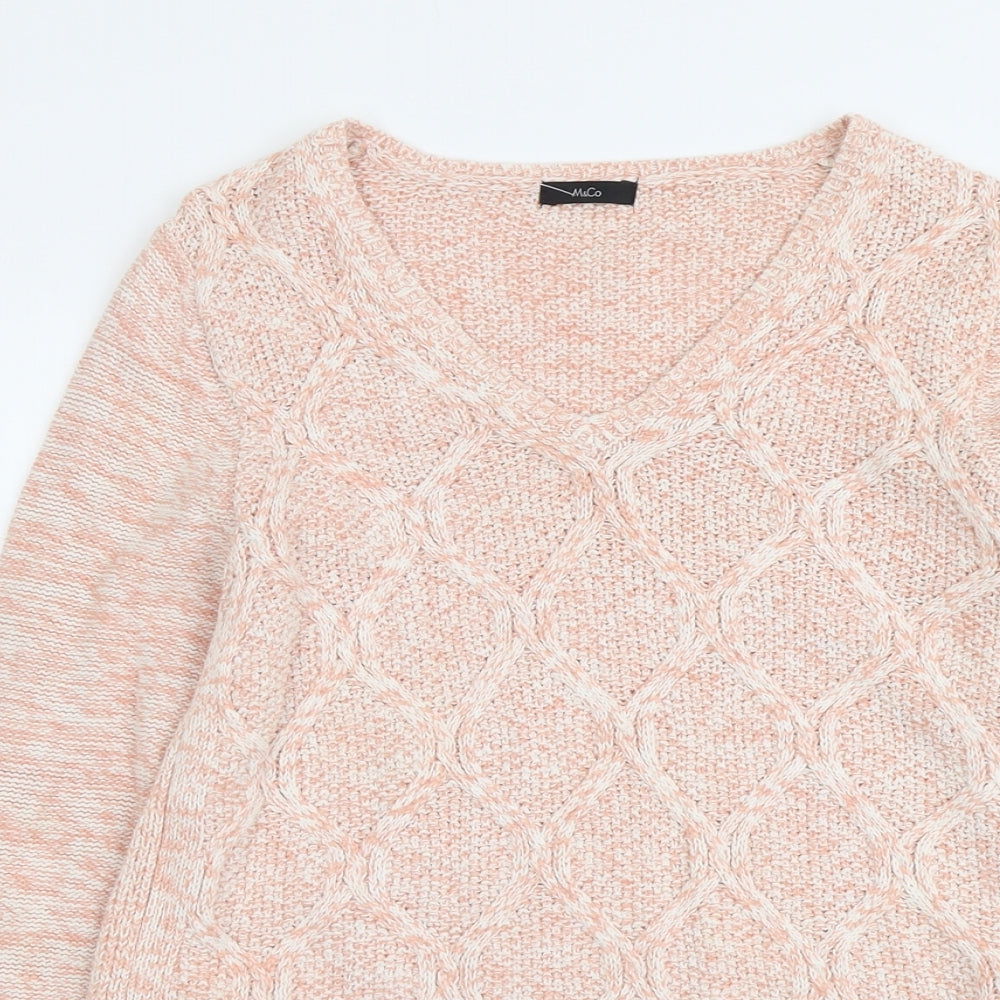 Womens UK Size 14 M&Co Pink Pullover Jumper