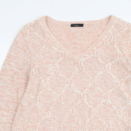 Womens UK Size 14 M&Co Pink Pullover Jumper
