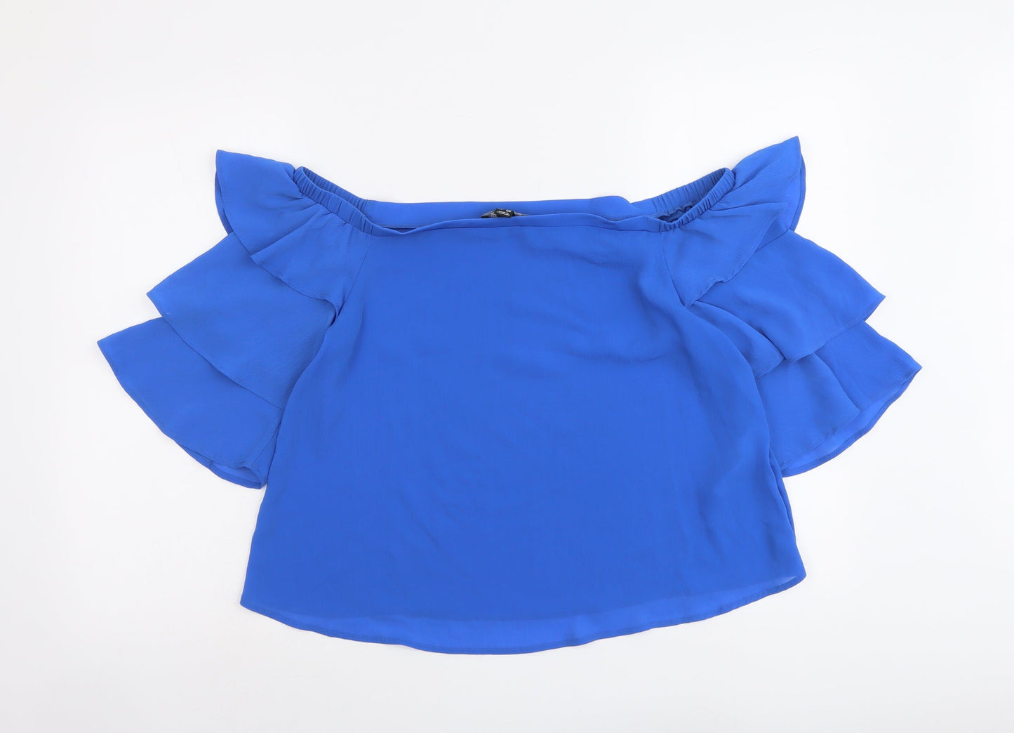 Womens UK Size 12 New Look Blue Basic Blouse