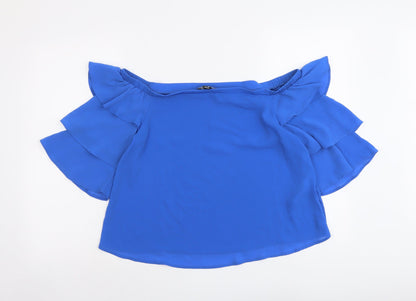 Womens UK Size 12 New Look Blue Basic Blouse