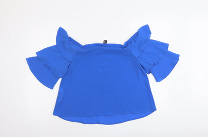 Womens UK Size 12 New Look Blue Basic Blouse